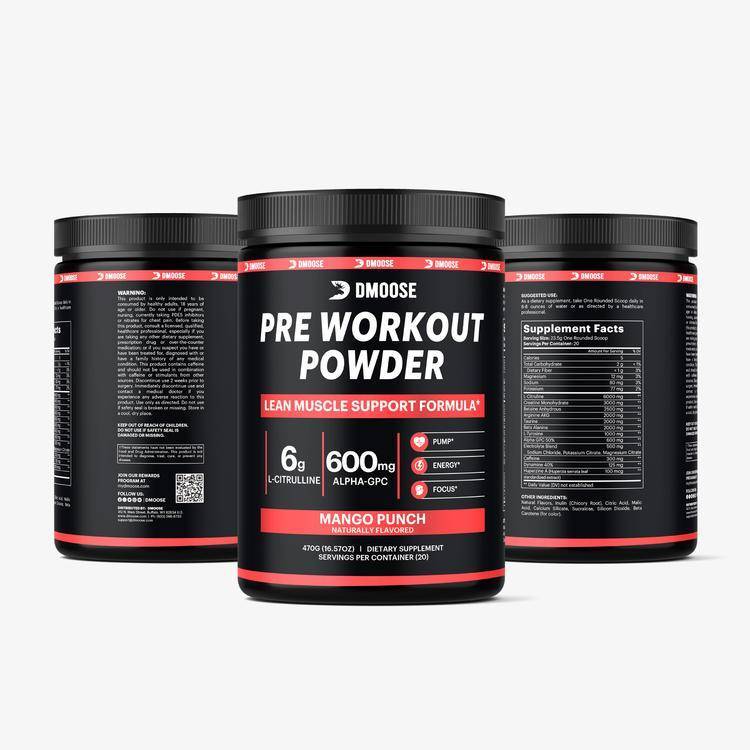 DMoose | Pre Workout Powder | Mango Punch - 20 Scoops