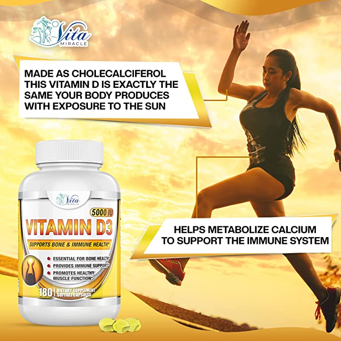 Vita Miracle | Vitamin D3 5000IU - 180 Count