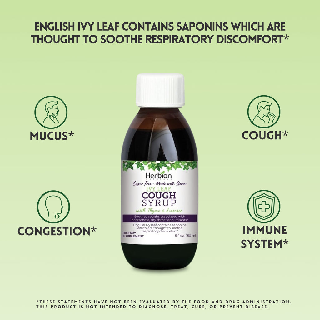Herbion Naturals | Ivy Leaf Cough Syrup with Thyme and Licorice - 5 FL Oz