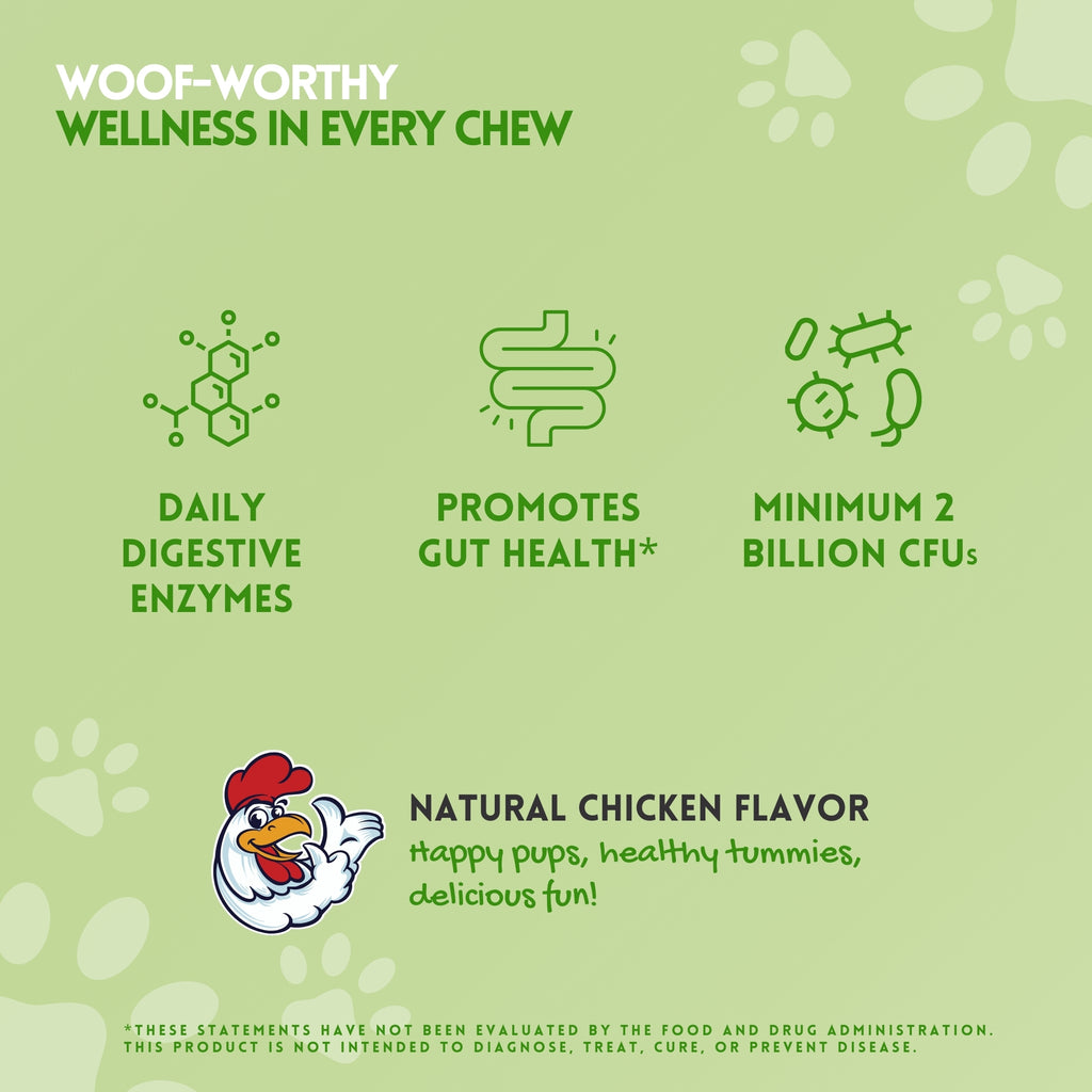 Herbion Naturals | Pets Digestive Support Chews with Probiotics & Enzymes - 120 Soft Chews