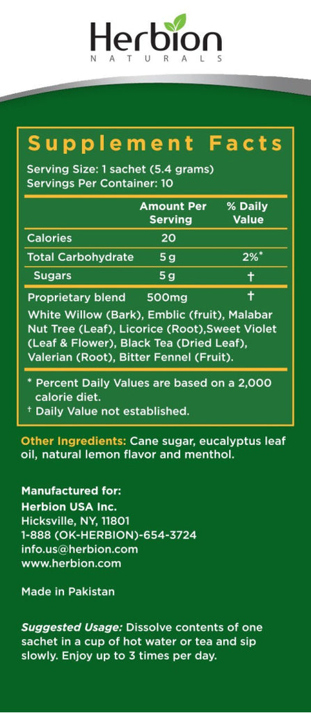 Herbion Naturals | Respiratory Care Herbal Granules with Natural Lemon Flavor – 10 Ct