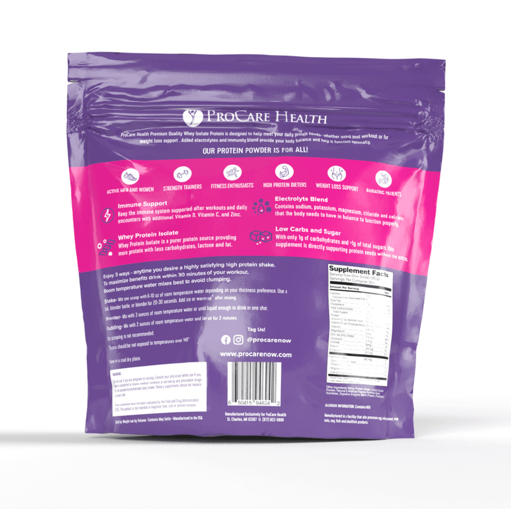 ProCare Health | Whey Isolate Protein Powder l Chocolate - 2 lb Bag