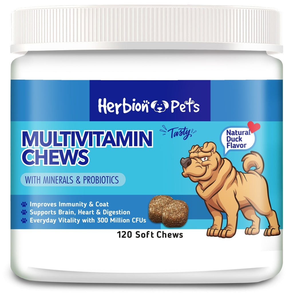 Herbion Naturals | Pets Multivitamin Chews with Minerals & Probiotics - 120 Soft Chews