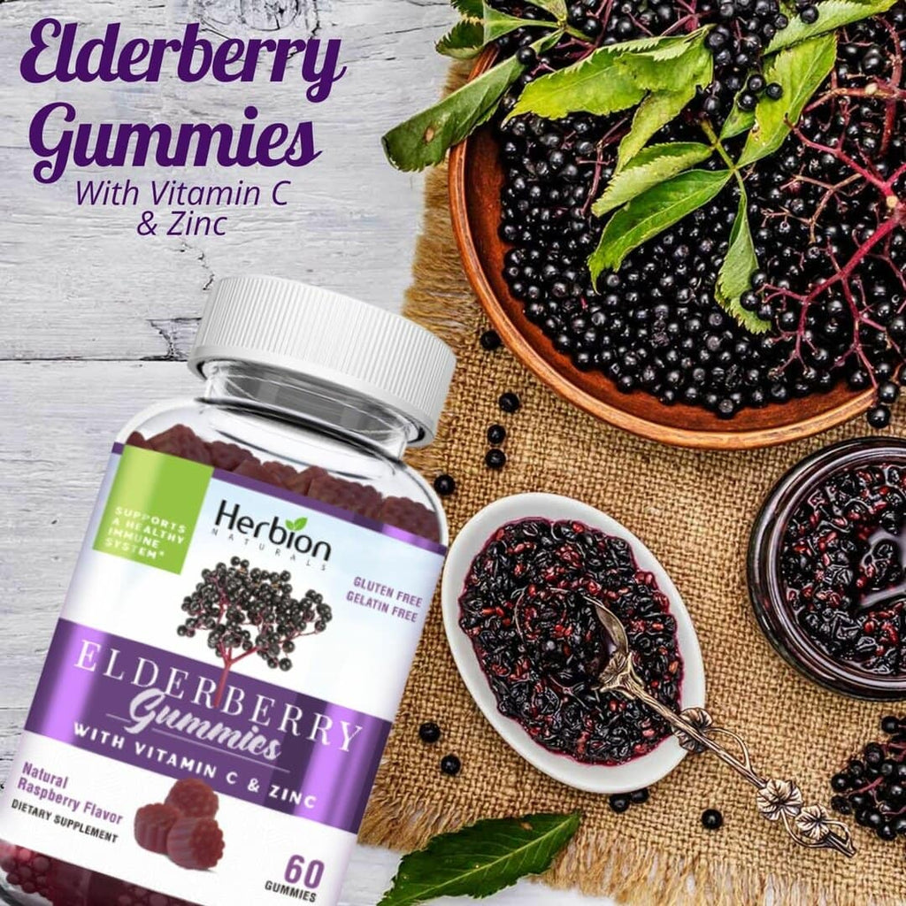 Herbion Naturals | Elderberry Gummies with Vitamin C & Zinc - 60 Gummies