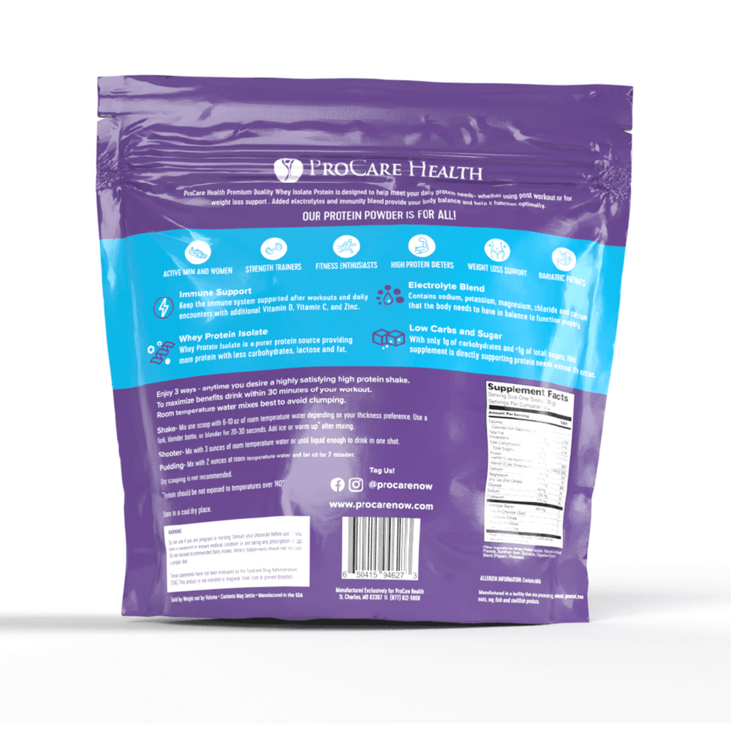 ProCare Health | Whey Isolate Protein Powder l Vanilla - 2 lb Bag