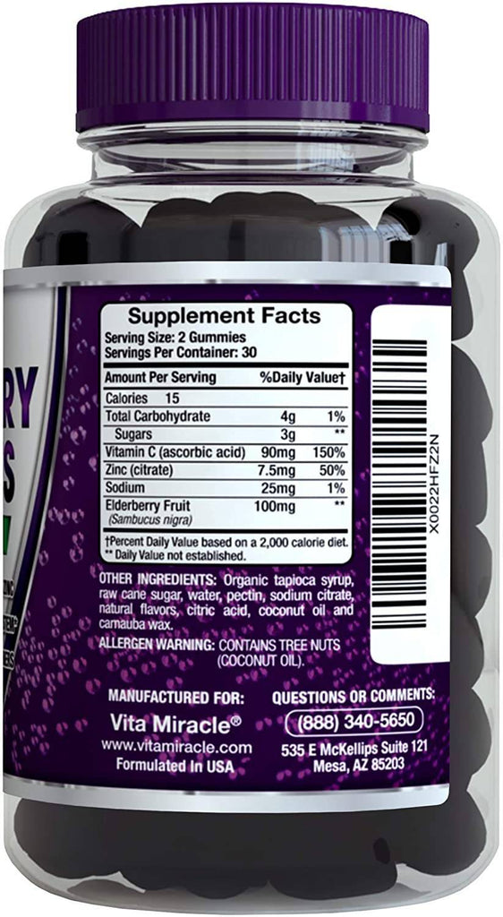 Vita Miracle | Elderberry Gummies - 60 Count