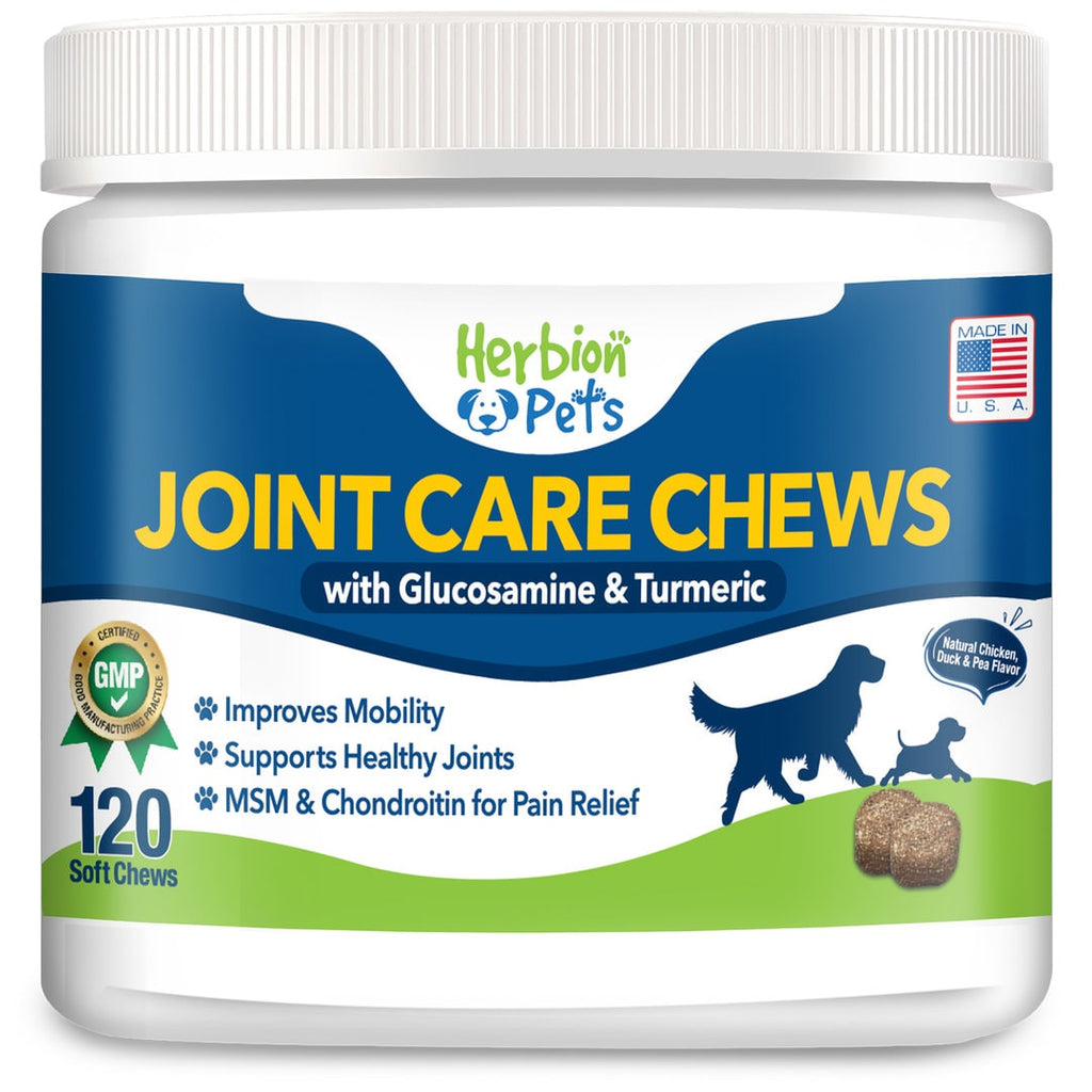 Herbion Naturals | Pets Joint Care Chews with Glucosamine & Turmeric - 120 Soft Chews
