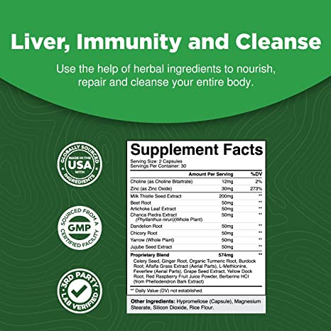 Nature's Craft | Liver Support 574mg Proprietary Blend - 60 Veggie Capsules