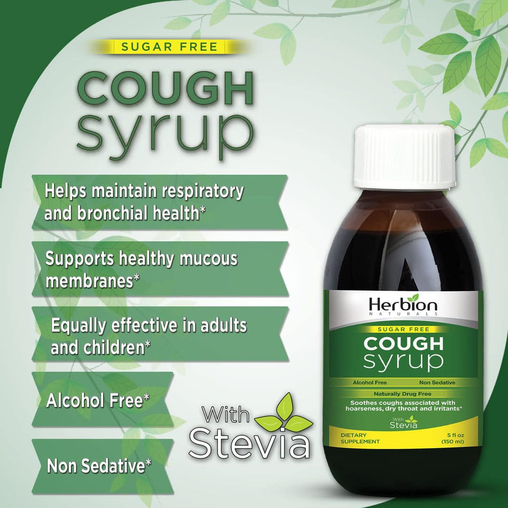 Herbion Naturals | Sugar Free Cough Syrup with Stevia - 5 FL Oz