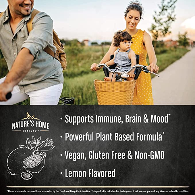 Nature's Home Pharmacy | Vegan Omega 3 with D3 & K2 -  Lemon Flavor - 60 Servings