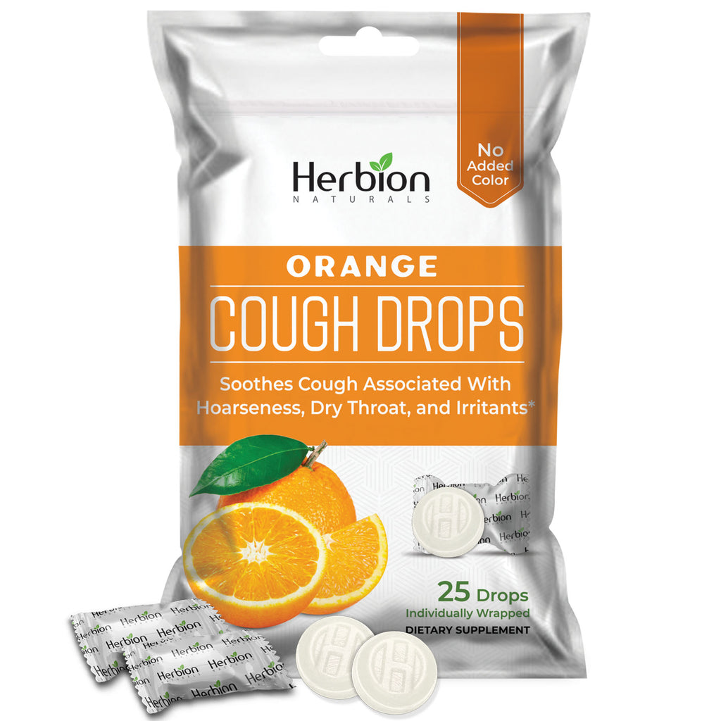 Herbion Naturals | Cough Drops with Natural Orange Flavor - 25 Drops