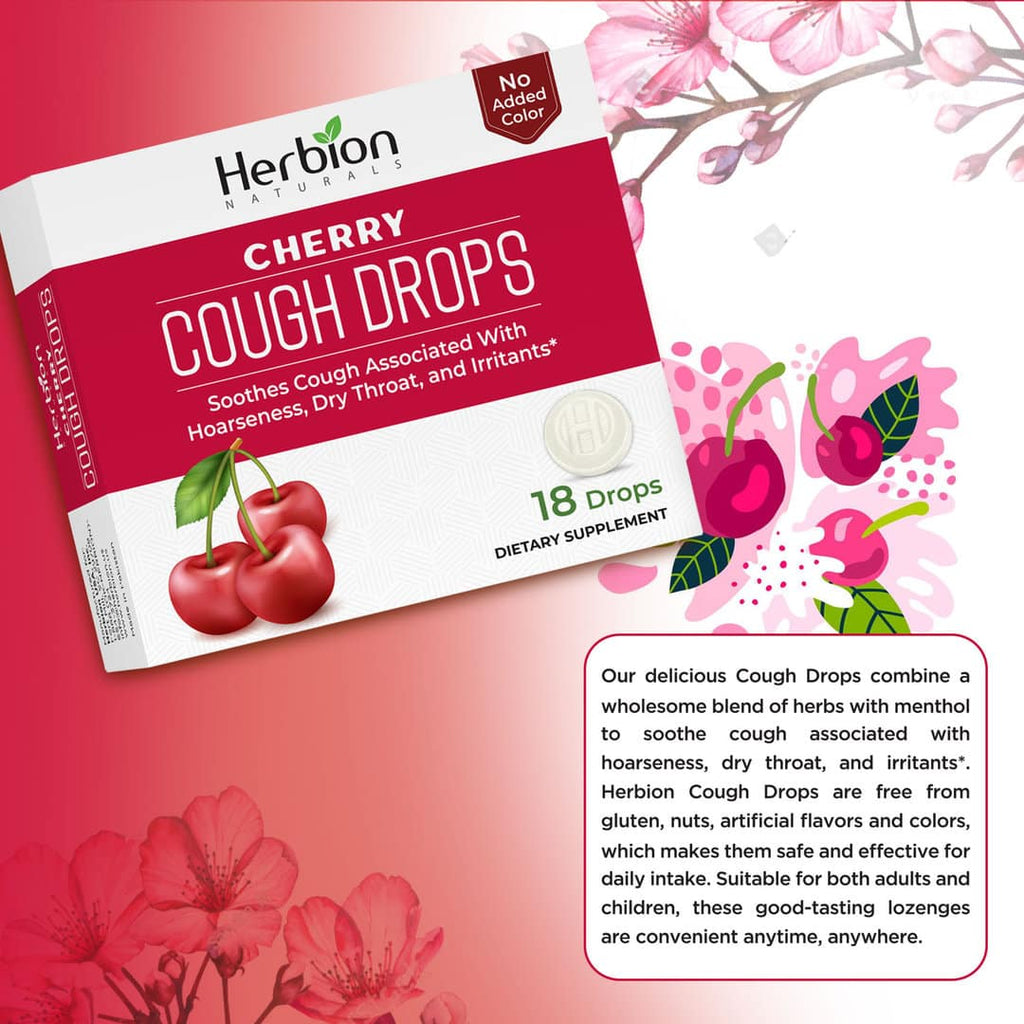 Herbion Naturals | Cough Drops with Natural Cherry Flavor - 18 Drops