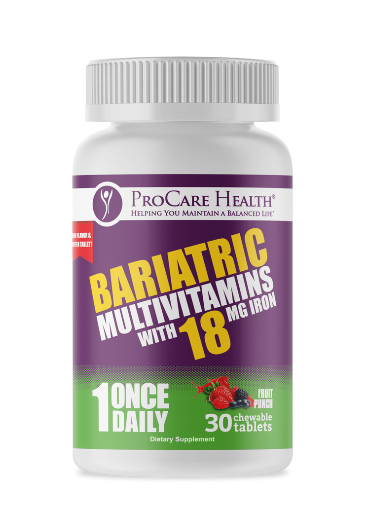 ProCare Health | Bariatric Multivitamin | Chewable | 18mg l Fruit Punch - 30 Count