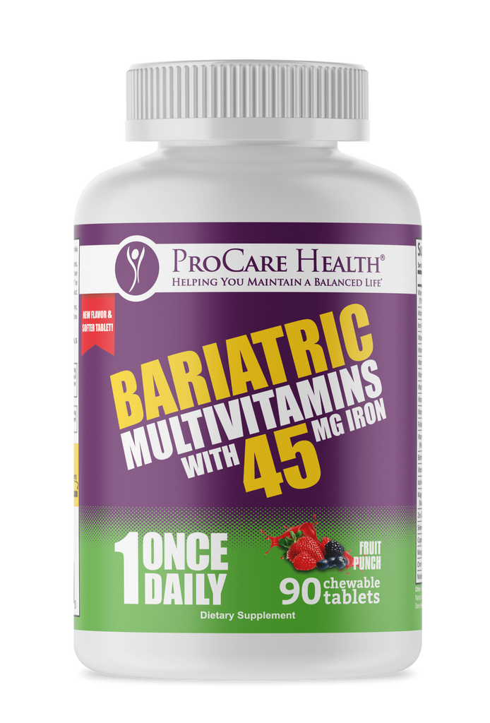 ProCare Health | Bariatric Multivitamin | Chewable | 45mg l Fruit Punch - 90 Count