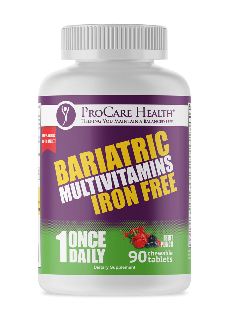ProCare Health | Bariatric Multivitamin | Chewable | Iron Free l Fruit Punch - 90 Count