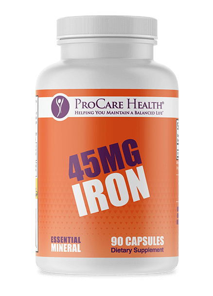 ProCare Health| 45mg Iron | Veggie Capsule - 90 Count