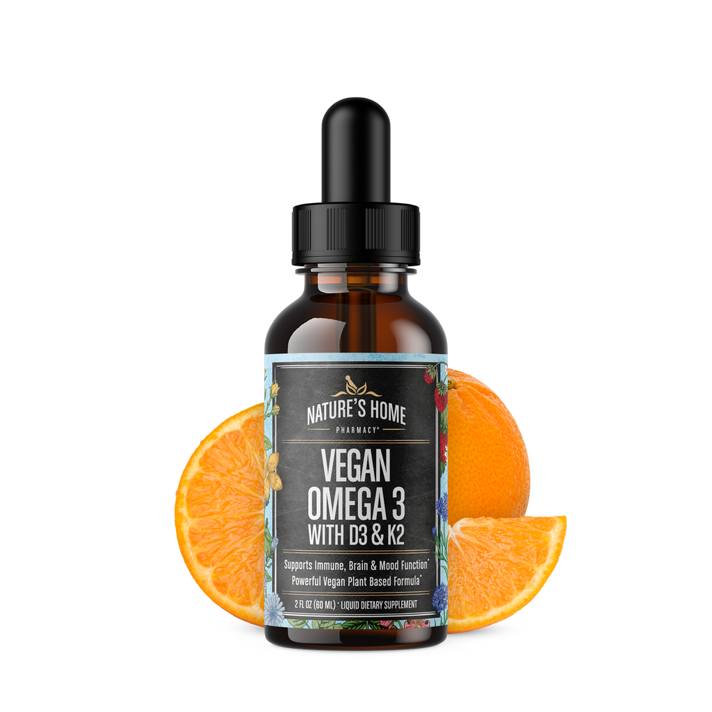 Natures Home Pharmacy | Vegan Omega 3 with D3 & K2 - Orange Flavor - 60 Servings