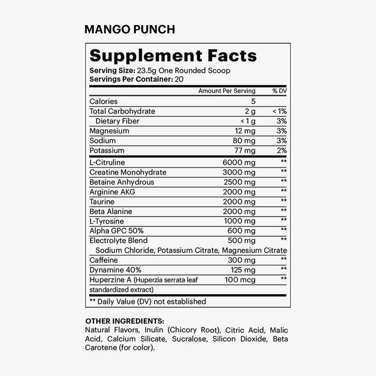 DMoose | Pre Workout Powder | Mango Punch - 20 Scoops