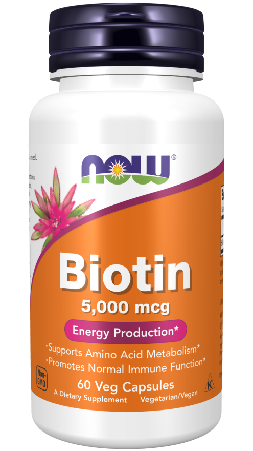 NOW | Biotin | 5000mcg - 60 Veggie Caps