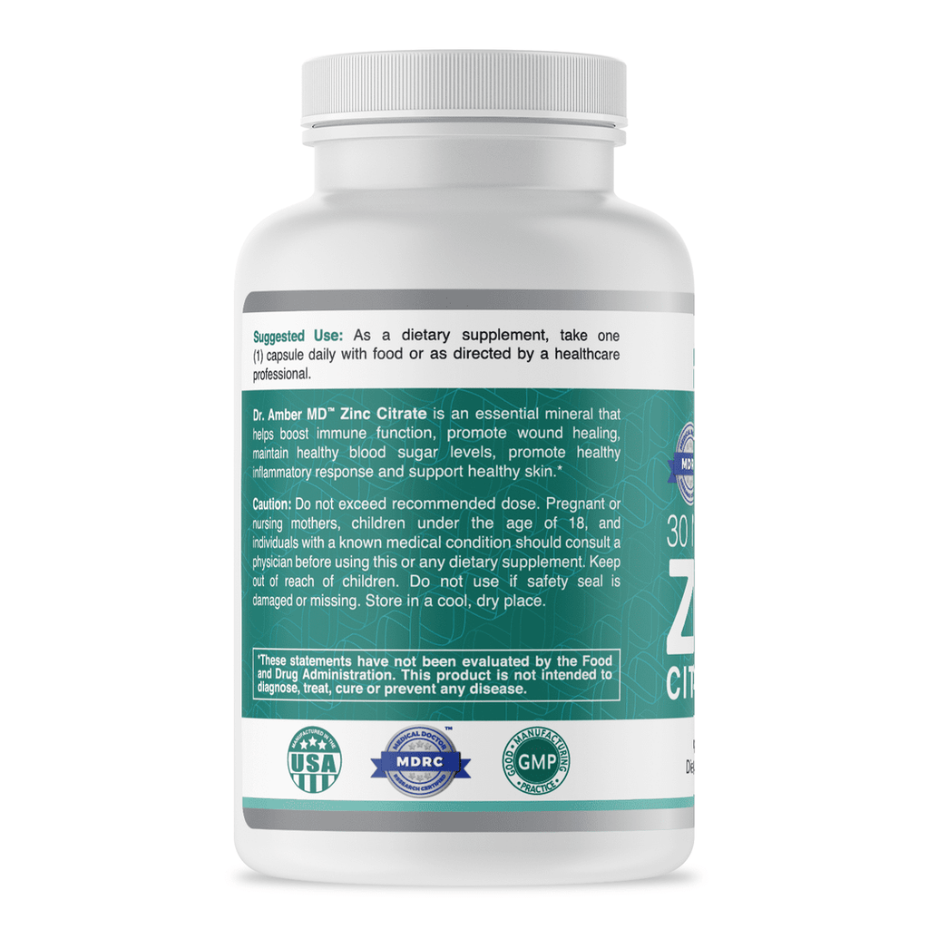 Dr. Amber MD| Zinc Citrate - 60 Count