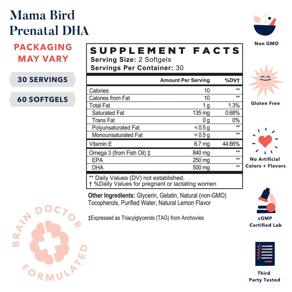 Best Nest | Mama Bird Prenatal DHA - 60 Count