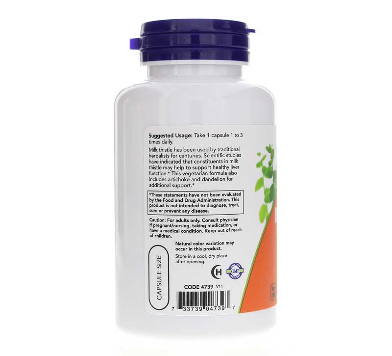 Now Foods | Double strength Milk Thistle Extract 300mg WSilymarin 240mg - 100 Veggie Capsules