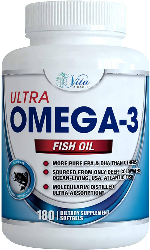 Vita Miracle | Omega 3 Fish Oil - 180 Count