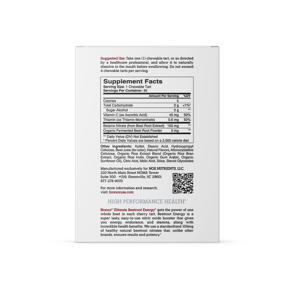 Bionox | Nox3 Beets Ultimate Nitric Oxide Lozenge - 30 Count