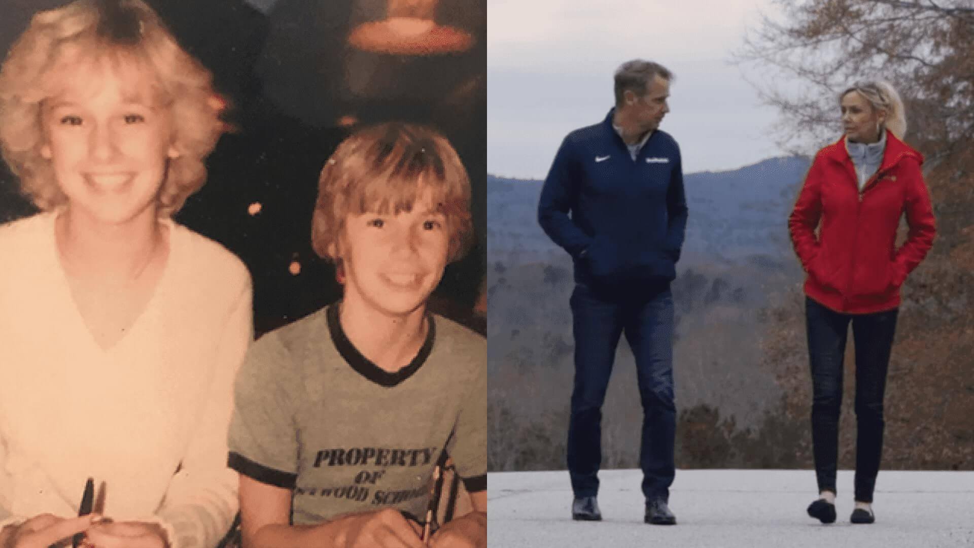 Dr. Jeff Hendricks and his sister in childhood and as adults