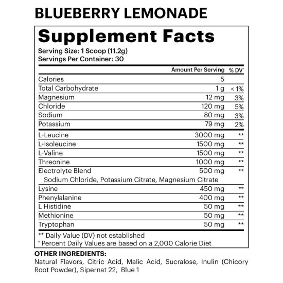 Picture of Essential Amino Acids (EAAs) + Hydration Blueberry Lemonade - 30 Scoops