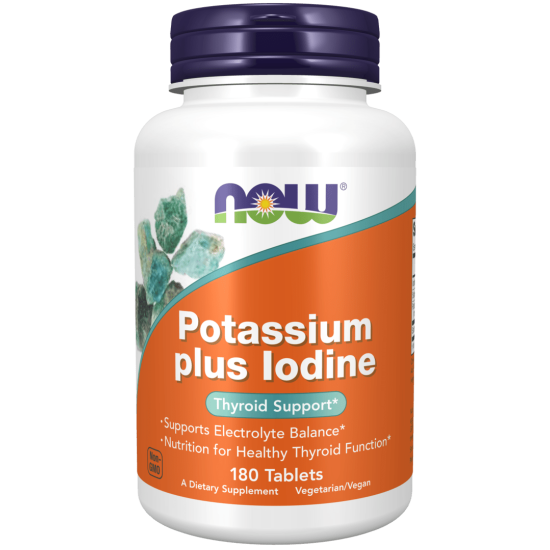 Picture of Now Foods | Potassium Plus Iodine | Thyroid Support - 180 Count