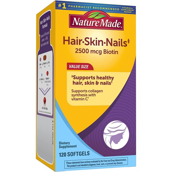 Picture of Nature Made | Hair, Skin, and Nails with Biotin 2500mcg - 120 Softgels
