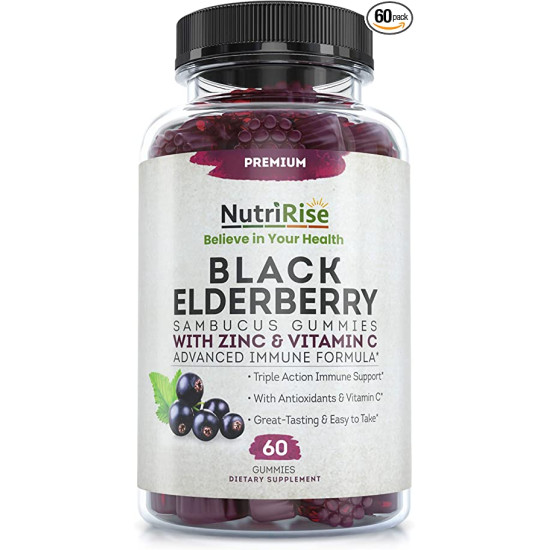 Picture of Nutririse | Black Elderberry w/Zinc & Vitamin C - 60 Gummies