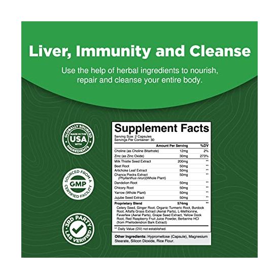 Picture of Liver Support 574mg Proprietary Blend 60 Veggie Capsules