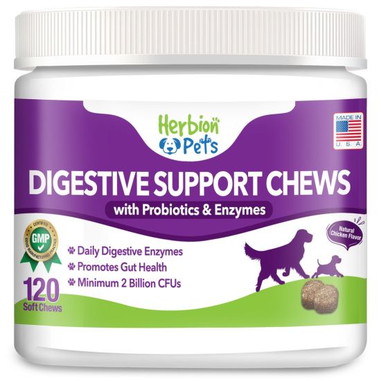 Picture of Herbion Naturals | Pets Digestive Support Chews with Probiotics & Enzymes - 120 Soft Chews