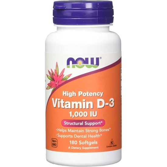 Picture of Now Foods | High Potency Vitamin D-3 1000IU - 180 Softgels