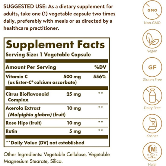 Picture of Ester-C Plus 500mg Vitamin C 100 Veggie Capsules