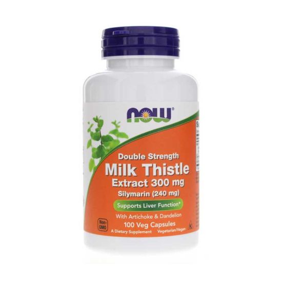 Picture of Now Foods | Double strength Milk Thistle Extract 300mg WSilymarin 240mg - 100 Veggie Capsules